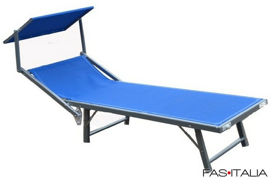 Lettini e sdraio: Lettino blu con parasole Lettino blu con parasole
