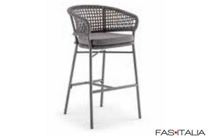 Sgabello da esterno con rivestimento in corda