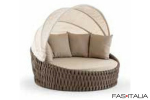 Lettino rotondo con tenda parasole