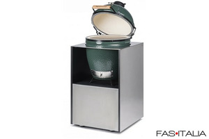 Big Green Egg su carrello in acciaio